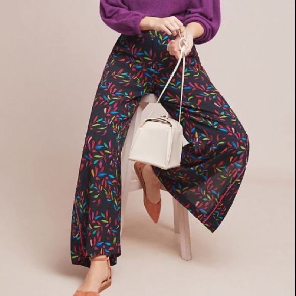 Anthropologie Pants - Anthropologie Blank London Floral Wide Leg Pants High Waisted Size Small